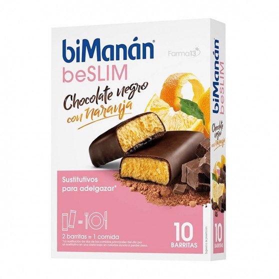 Bimanán Beslim Barritas Chocolate Negro Y Naranja 10Uds