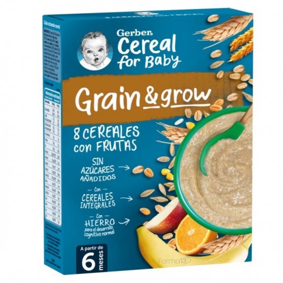 Gerber Cereal For Baby 8 Cereales Con Frutas 250 Gr