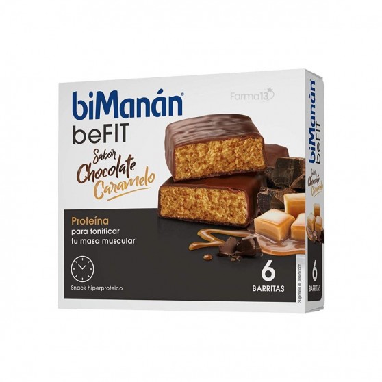 biManán BeFit Barritas Chocolate y Caramelo 6 Uds