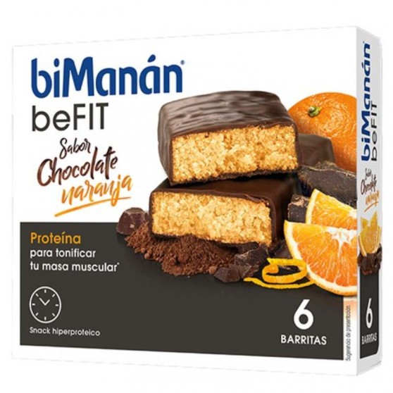 Bimanan Befit Sabor chocolate naranja 6 barritas proteicas